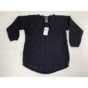 NWT Chelsea & Theodore black crochet sweater size Medium
